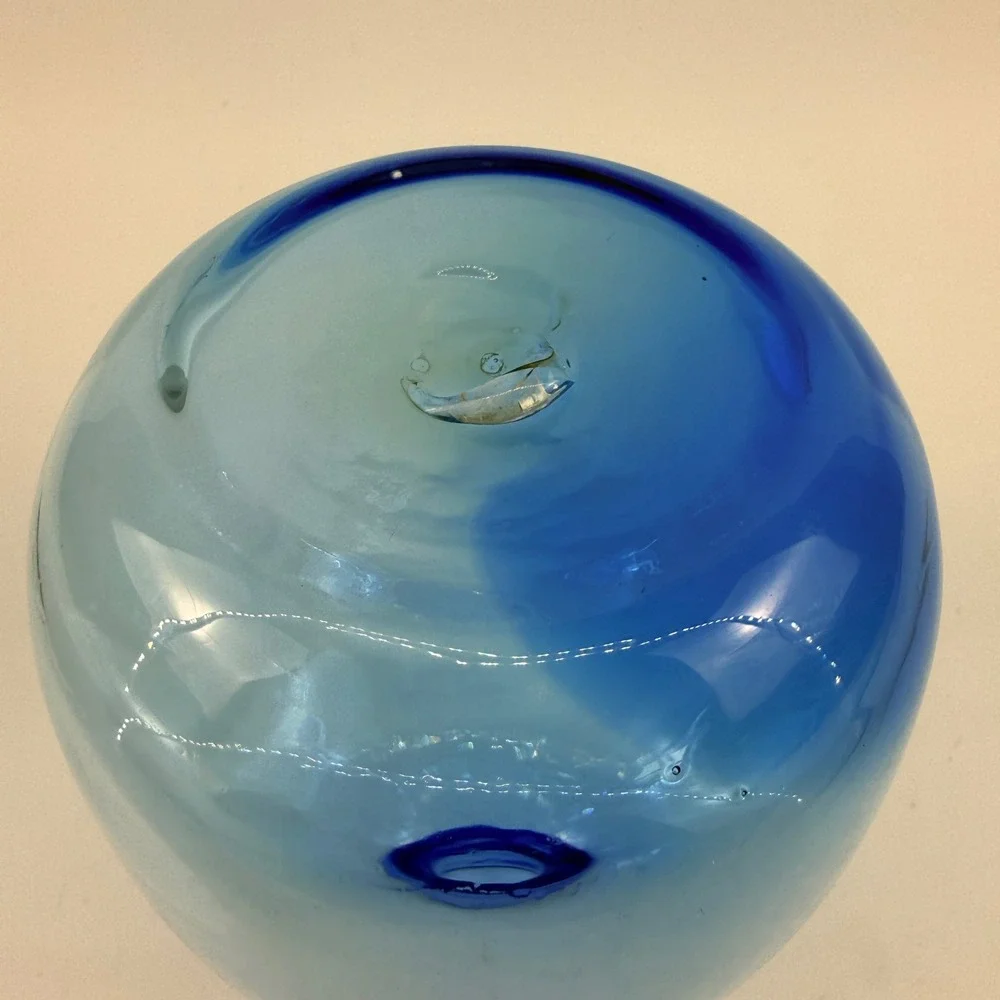 Blenko 6424 Turquoise Bud Vase‎ Candleholder Joel Myers MCM Art Glass